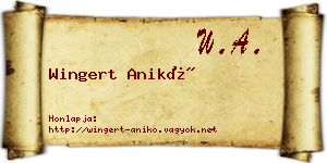 Wingert Anikó névjegykártya