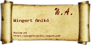 Wingert Anikó névjegykártya